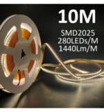 Tira LED 24V | 280xLED/m | 10m |12W/m | SMD2025 | FREE CUT |1440Lm/M | IP20 - Imagen 6