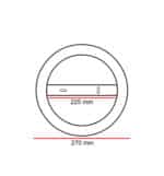 Aro convertidor de Placa Slim Ø225mm a Plafón de Superficie