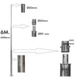 Columna Troncoc&oacute;nica Galvanizada - 6 metros - desmontada - Imagen 8