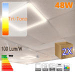 Marco luminoso led CCT 48W panel falso techo 60x60 2 unidades - Imagen 3