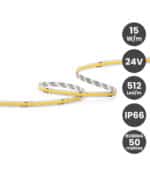 Tira LED COB 24V 15W/M- 512 LED/m FLIP CHIP CRI90 IP66 Bobina 50 metros - Imagen 3
