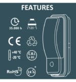 Aplique LED Interior y Exterior - 20W 3CCT - Con Sensor movimiento PIR