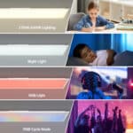 Panel LED  superficie 120x30cm - 36W - CCT + RGB IC - Con mando a distancia - Imagen 3