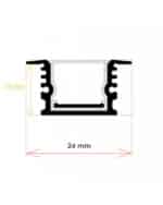 Perfil de encastrar Kit completo Negro 2 metros 24*12 mm - Imagen 4