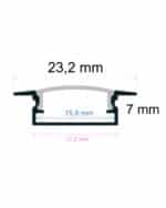 Perfil de encastrar Kit completo Negro 2 metros 24*7 mm - Imagen 4