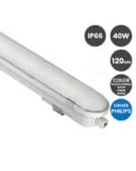 Regleta Estanca LED 40W IP66 Philips Driver Color seleccionable 120cm - Imagen 3