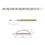 Bobina Tira LED Regulable 220V SMD Superestrecha Autorectificada 120 LED/m 20m 12W/m 1080lm/m Ancho 6,5mm Corte 10cm IP65 - Imagen 4