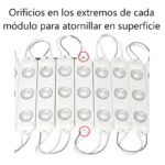 M&oacute;dulo led 220V  20unds x 3 leds. 2W. 240 lum/modulo. 98x20mm. IP65 - Imagen 3