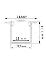 Perfil de encastrar Kit completo Blanco 2 metros - Imagen 3