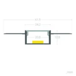 Perfil de Aluminio Empotrado en Escayola / Pladur 2m para Doble Tira LED - Imagen 4