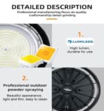 Campana Industrial LED 100W UFO CCT CHIP LUMILEDS SMD 2835 - Imagen 5