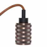 Pendel 2M - Cable Marr&oacute;n - Portal&aacute;mparas E27 Marr&oacute;n - Roset&oacute;n Negro 100Mm [AM-AT662] - Imagen 3