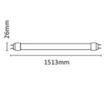 Tubo LED Asalite Vidrio G13 22W 2200Lm 3000K IP20 [ASAL-0078