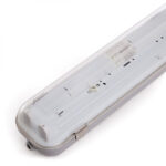 Pack 4 PANTALLAS ESTANCA PARA DOS TUBOS LEDs 1200mm ABS/PC CLIPS INOX