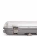 Pack 4 PANTALLAS ESTANCA PARA DOS TUBOS LEDs 1200mm ABS/PC CLIPS INOX