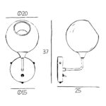 Aplique de Pared "Ballroom Purple Rain" &Oslash;370mm E27 Sin Bombilla - Imagen 5
