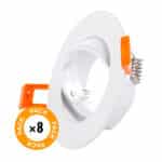 Pack 8 Aro Foco Downlight  Basculante Circular Aluminio Blanco 93Mm - Imagen 3