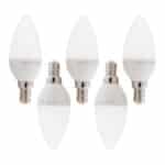 Pack 5 Bombillas LED E14 5W 410Lm 6000&ordm;K 40.000H [HO-C37-E14-5W-RC-CW-PK5-AP] - Imagen 4