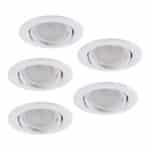 Pack de 5 Bombillas LED GU10 6W 500Lm 6000&ordm;K 40.000H - Aro Downlight Redondo Inclinable "Vepa" Acero 90mm - Blanco - Imagen 4