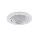 Pack de 5 Bombillas LED GU10 6W 500Lm 6000&ordm;K 40.000H - Aro Downlight Redondo Inclinable "Vepa" Acero 90mm - Blanco - Imagen 7