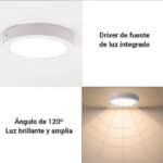 Plafón de Superficie LED 100Lm/W 18W 1800Lm 6000ºK IP20 [HO-PLC-18W-1800LM-CW] - Imagen 7