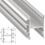 Perfil Aluminio Tipo DOPIO 2,02M - Lacado Blanco