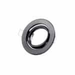 Aro Foco Downlight Circular Basculante  "Vepa" Acero 90mm - Negro