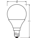 [LVE-4099854044083] Ledvance/Osram Bombilla LED "Classic" E14 4,9W 470Lm 2700K 200&ordm; IP20 Regulable - Imagen 3