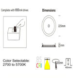 Placa LED Circular 24W - 22W- 20W -18W con Detector de Movimiento - 2700K+CCT - OSRAM CHIP - Imagen 6