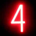 N&uacute;mero LED Neon 4 Ancho 90Mm Alto 161Mm Fondo 38Mm - - - Imagen 3