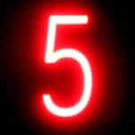 Número LED Neon 5 Ancho 90Mm Alto 161Mm Fondo 38Mm - - - Imagen 3