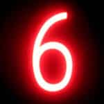 N&uacute;mero LED Neon 6 Ancho 90Mm Alto 161Mm Fondo 38Mm - - - Imagen 3