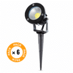 Pack 6 Focos LED Jardines 9W 758Lm 2700&ordm;K Pincho 50.000H [SL-CPDC09-9W-WW-PK6] - Imagen 3