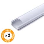 Pack 2 Perfil de Aluminio para LEDs Difusor Opal Tira 2M - Imagen 3