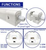 Regleta Estanca LED 40W-20W SAMSUNG chip - LUMINAIRE - 3CCT - 120cm - Imagen 11