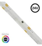 Kit Tira LED 24V RGBIC DIGITAL COB 9W/m | 5 Metros | + Controladora LED SPI + Control Remoto + Fuente de alimentación | IP20