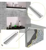 Perfil Aluminio Arquitect&oacute;nico Enrasado en Yeso / Pladur| Una Aleta | Para Tiras LED | 2 metros - Imagen 9