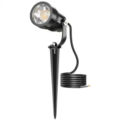 Foco Led con Pincho Jardín 5W 60º IP65 3000ºK Acabado Negro