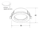 Downlight Led BRIDGELUX Chip, 12W, UGR 19, 36º, 3CCT, negro - Imagen 3
