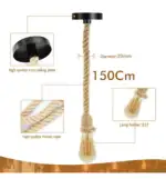 Lámpara Colgante - VINTAGE CUERDA LINO - para E27 - Imagen 3