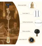 Lámpara Colgante - VINTAGE CUERDA LINO - para E27 - Imagen 4