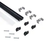 Perf&iacute;l Aluminio Negro para Tira LED - Difusor Opal - Imagen 3