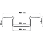 Perf&iacute;l Aluminio KIMERA-"HORST" Anodizado Plata con Difusor Opal , Tapones y Clips Sujecci&oacute;n 2,02M - Imagen 4