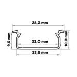 Perf&iacute;l Aluminio KIMERA-"TVED" Anodizado Plata con Difusor Opal , Tapones y Clips Sujecci&oacute;n 2,02M - Imagen 3