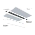 Perf&iacute;l Aluminio KIMERA-"MOSSO" Anodizado Plata con Difusor Opal , Tapones y Clips Sujecci&oacute;n 2,02M - Imagen 3