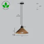 L&aacute;mpara Colgante "Colt" Color Beige/Flor&oacute;n Negro/Cable Negro - Imagen 6