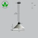 L&aacute;mpara Colgante "Colt" Color Blanco/Flor&oacute;n Negro/Cable Negro - Imagen 6