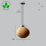 L&aacute;mpara Colgante "Idali" Color Beige/Flor&oacute;n Negro/Cable Negro - Imagen 6