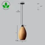 L&aacute;mpara Colgante "Paval" Color Beige/Flor&oacute;n Negro/Cable Negro - Imagen 7