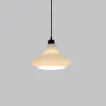 L&aacute;mpara Colgante "Vita" Color Blanco/Flor&oacute;n Negro/Cable Negro - Imagen 6